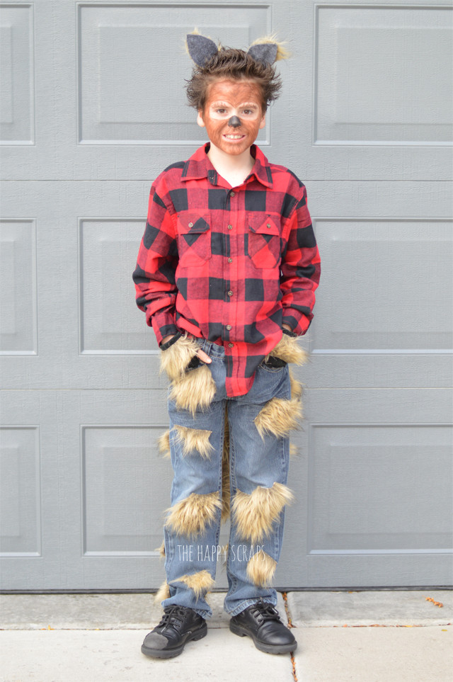 DIY Toddler Wolf Costume
 DIY Werewolf Halloween Costume The Happy Scraps