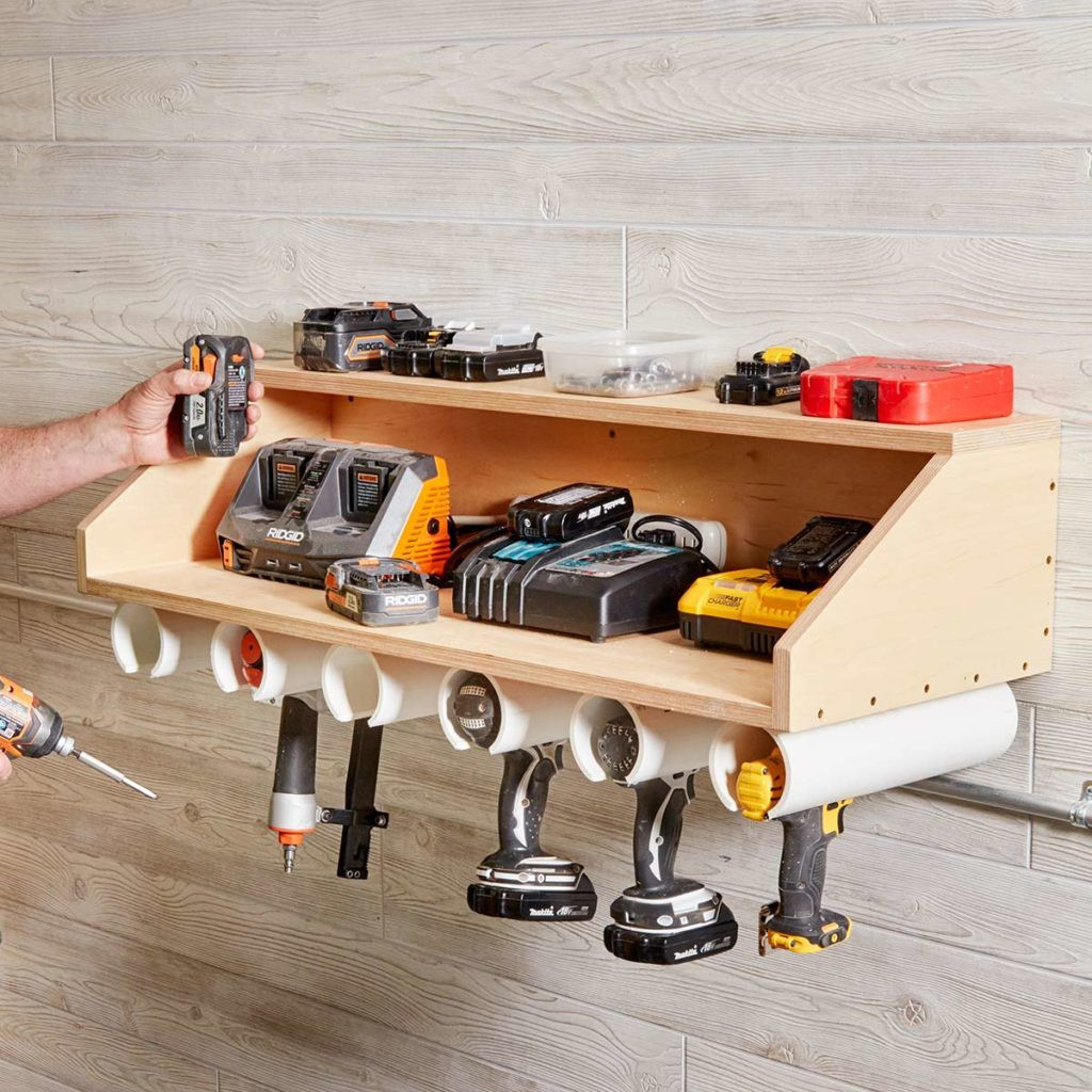 DIY Tool Organization
 How To Build A Drill Dock From PVC