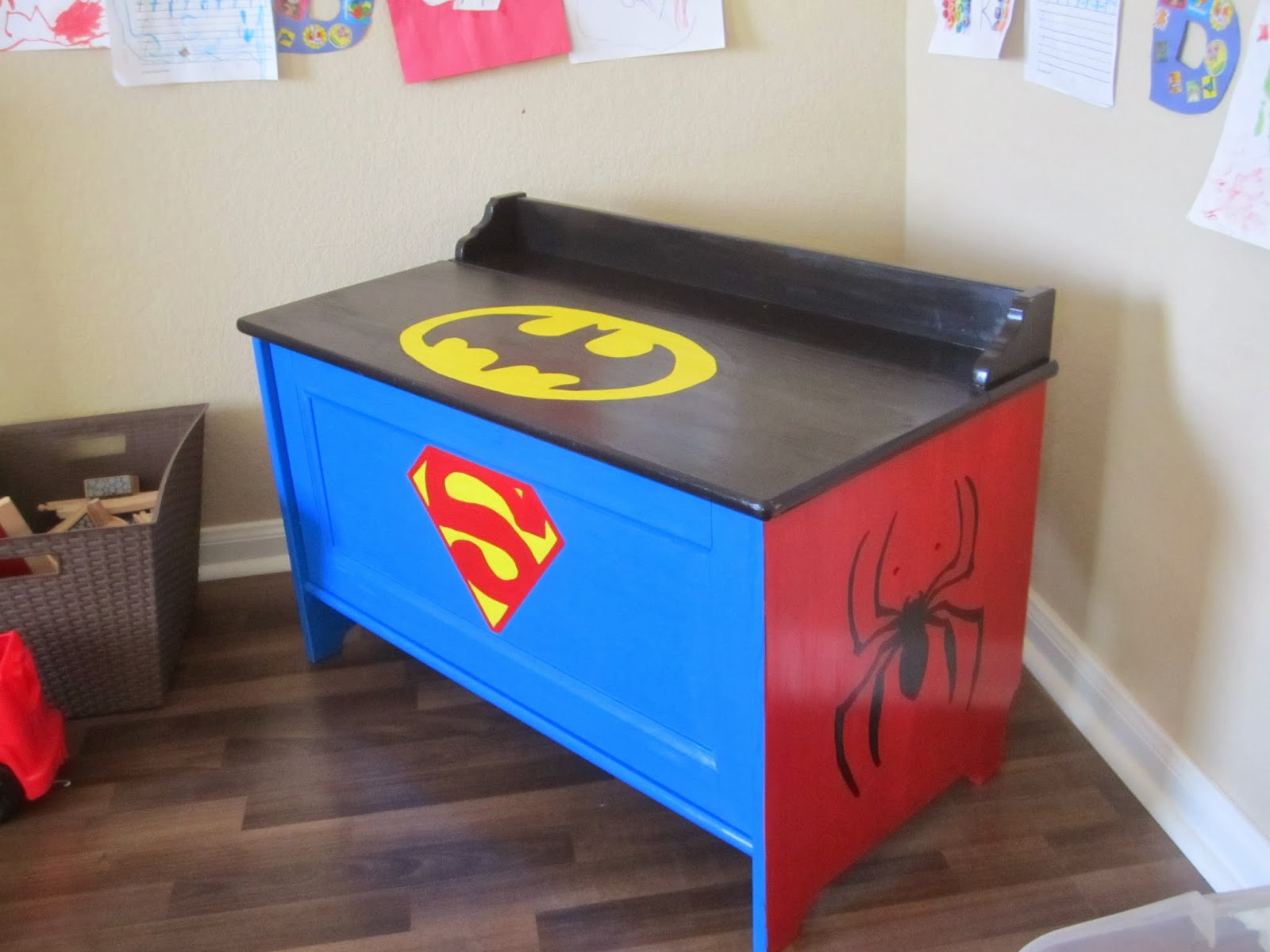 DIY Toy Box Ideas
 When the Boys Sleep SUPERHERO Toy Box
