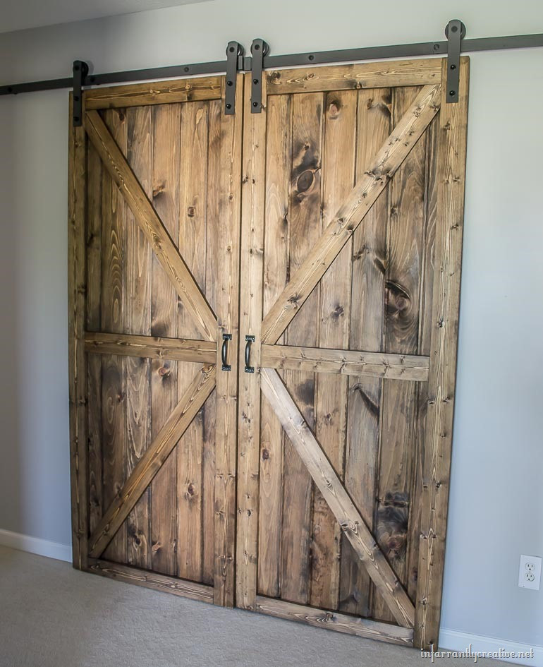 DIY Track Door
 DIY Double Barn Door Plans Infarrantly Creative