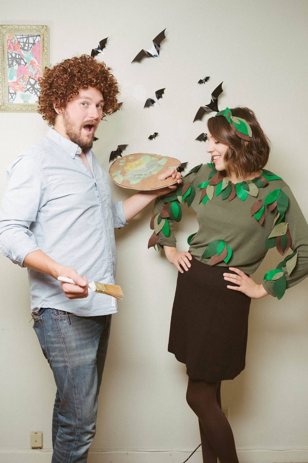 DIY Tree Costume
 Rags and Roses Easy DIY Couple s Costume Bob Ross and