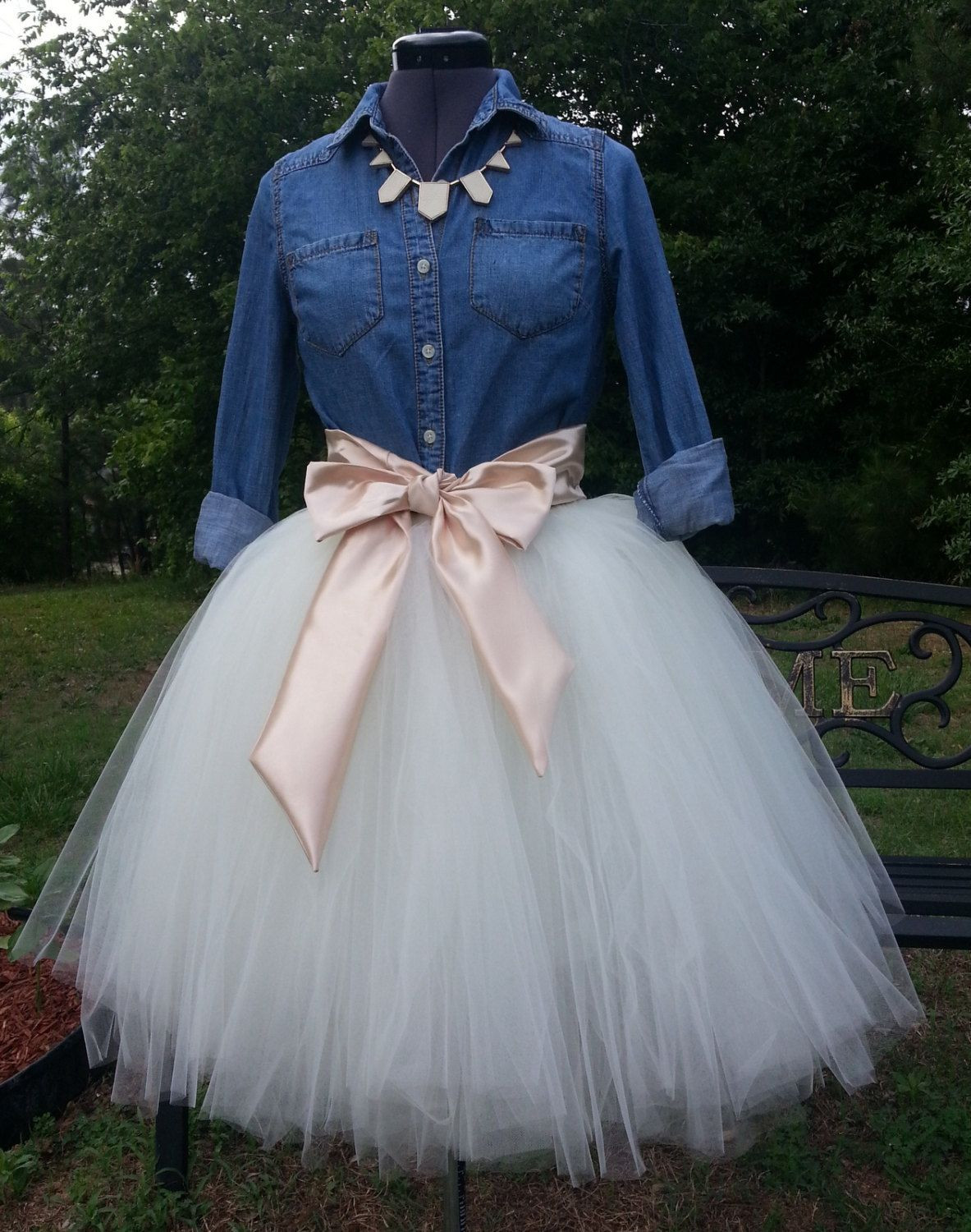 DIY Tutu For Adults
 Custom Made Adult Ivory Tulle Tutu Style Skirt for by