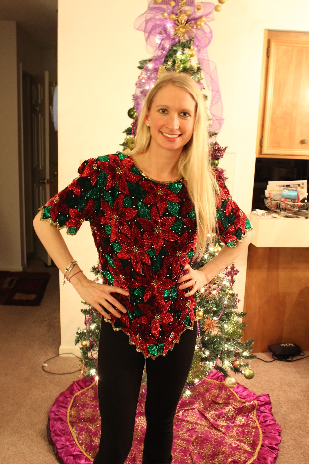 DIY Ugly Christmas Sweater
 Keepin it Thrifty What I Wore My Ugly Christmas Sweater