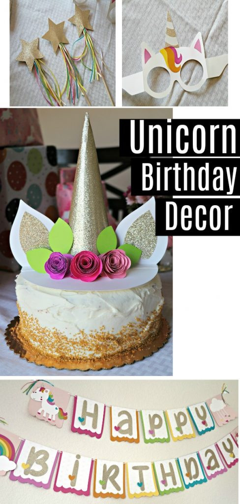Diy Unicorn Birthday Party Ideas
 DIY Unicorn Birthday Party Decorations Banner Cake