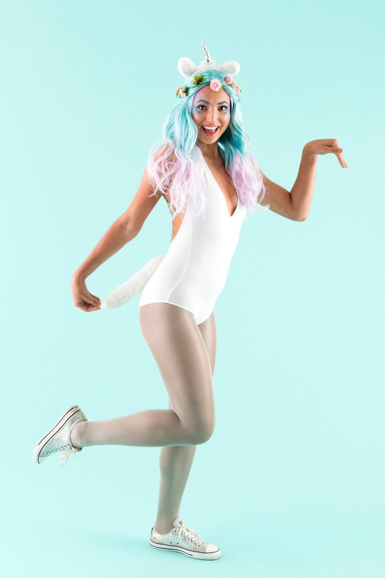 DIY Unicorn Costume For Adults
 Turn yourself into a unicorn with this easy DIY Halloween