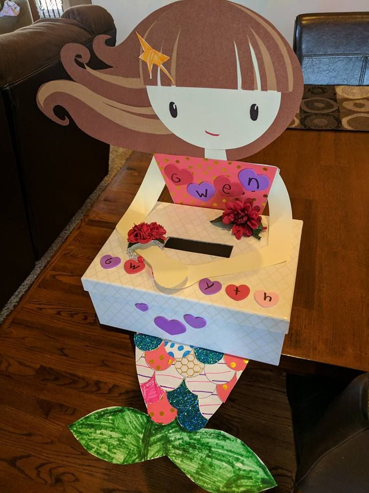 DIY Valentine Box For School
 Mermaid Valentines Box for school