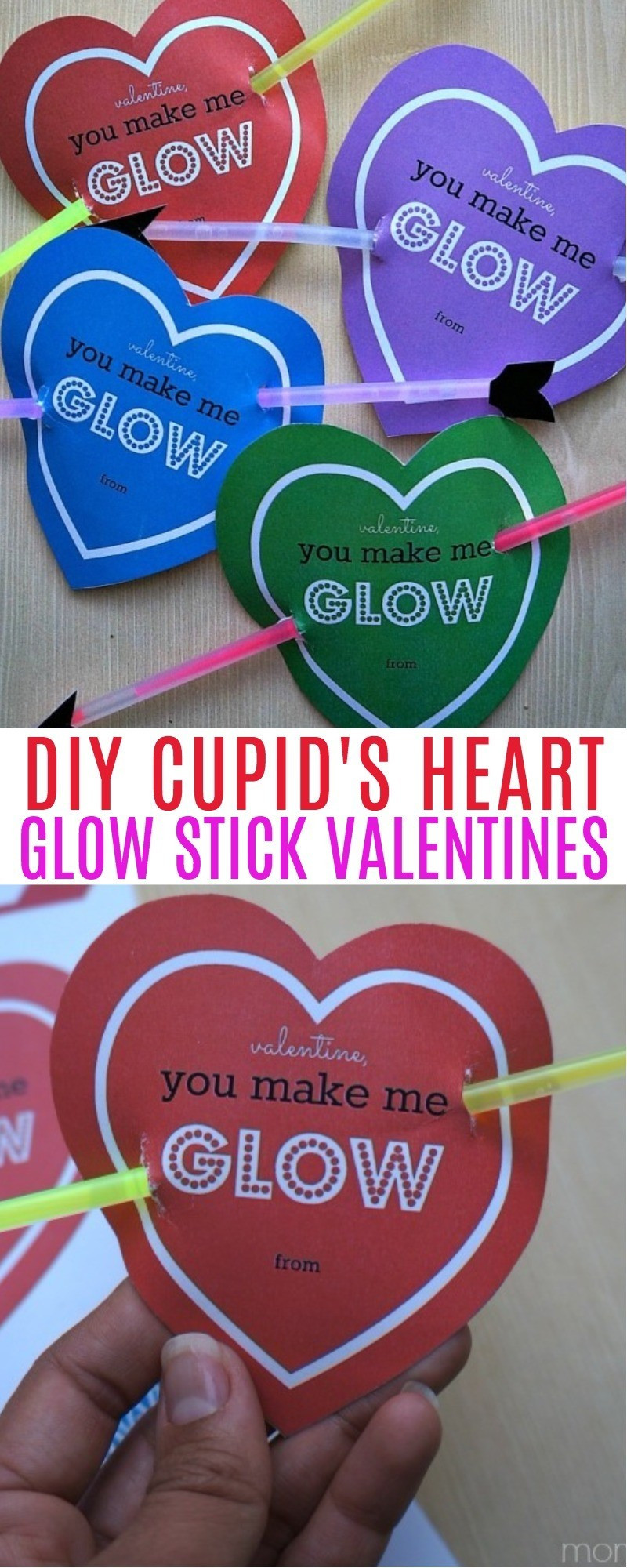 DIY Valentines For Kids
 Cupid s Heart Glow Stick Valentines Cute DIY Valentine