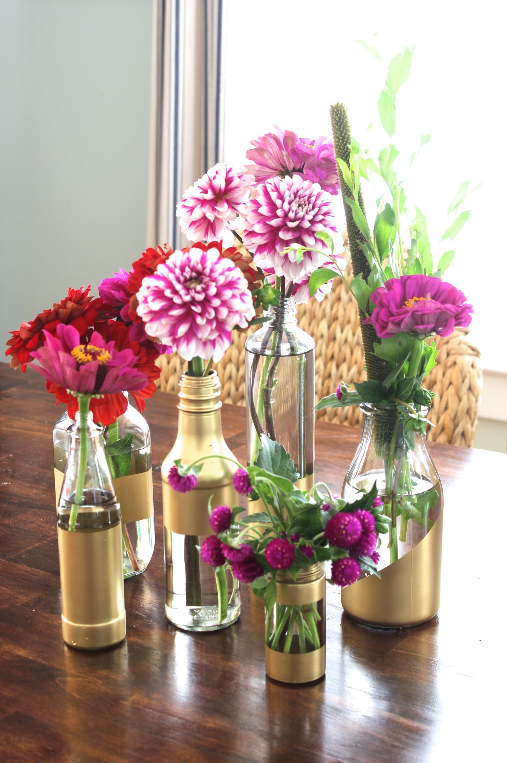 DIY Vase Decorating
 DIY Gilded Vases From Condiment Bottles Simple Stylings