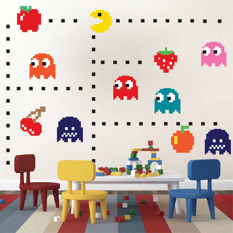 DIY Video Game Decor
 Pac Man Wall Decal Video Game Wall Decal Murals Kids