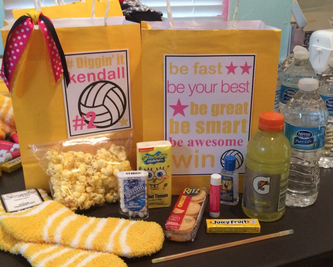 DIY Volleyball Gifts
 Volleyball team t spirit bags