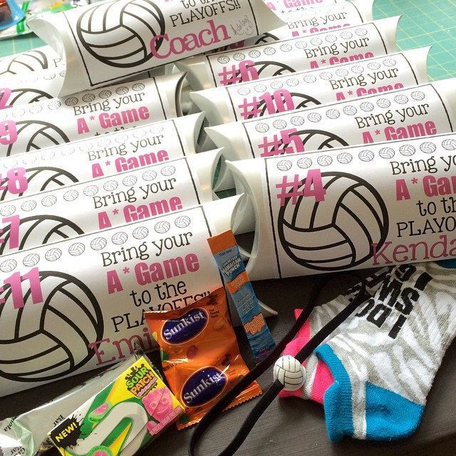 DIY Volleyball Gifts
 Volleyball Playoffs Team Gift Team name A Game what s