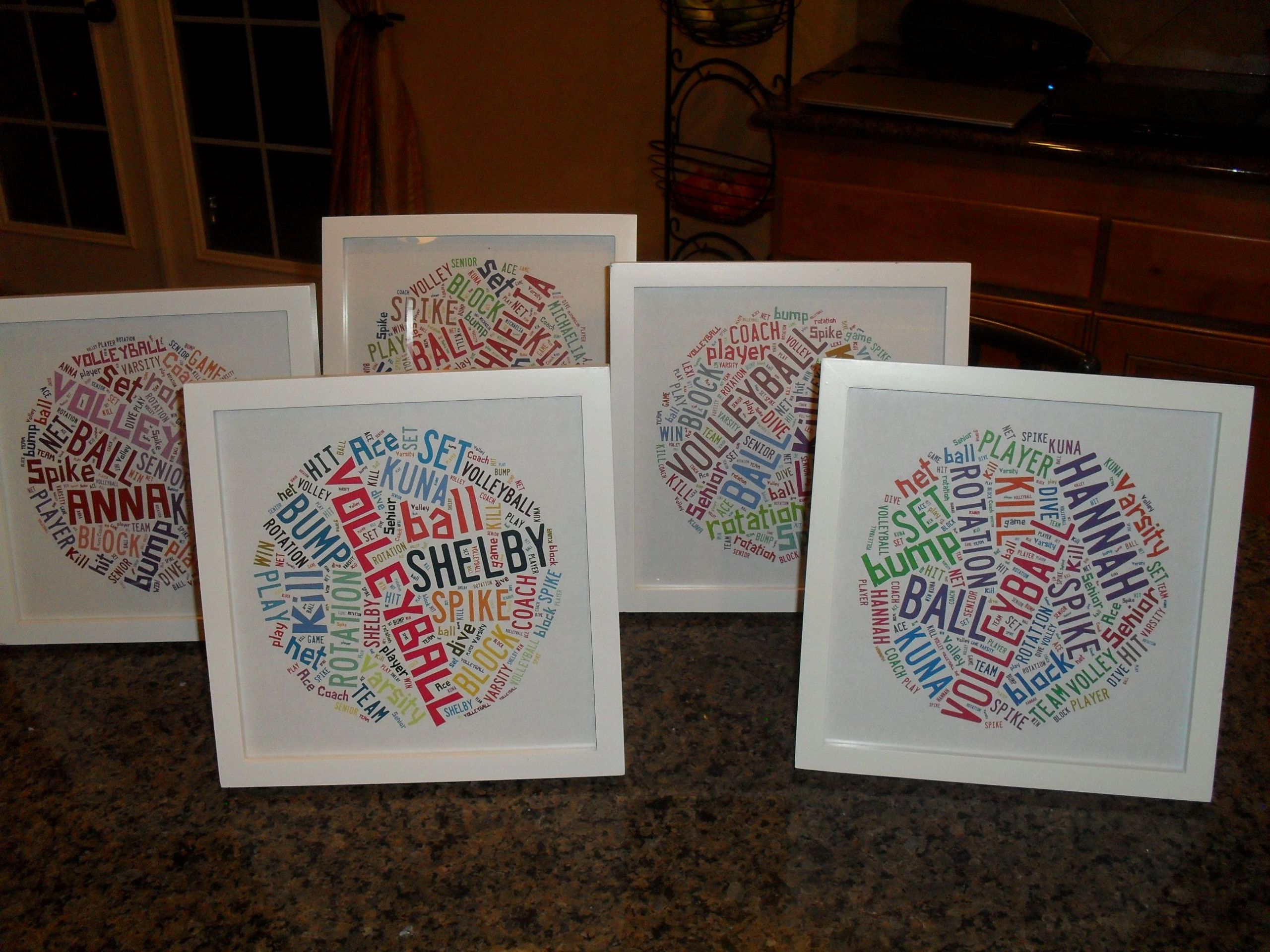 DIY Volleyball Gifts
 Volleyball Senior Night Gifts Created using Tagxedo