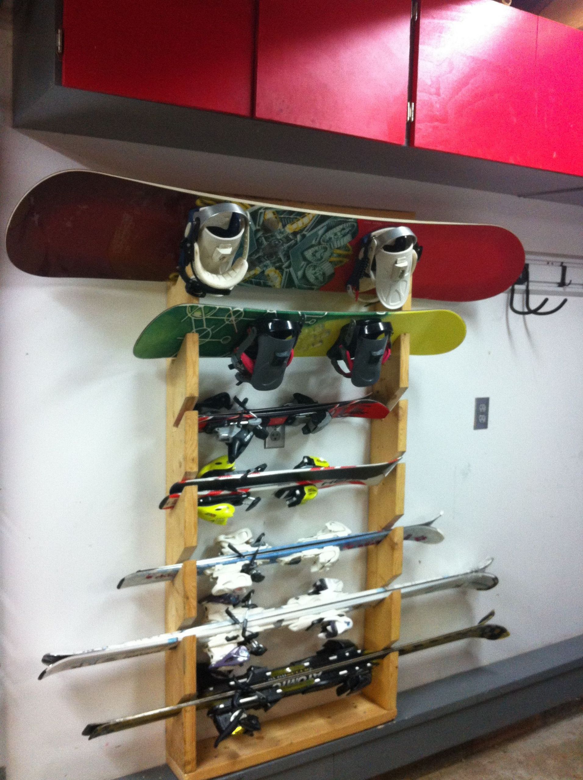 DIY Wakeboard Rack
 Ski & snowboard rack DIY would work for brooms and