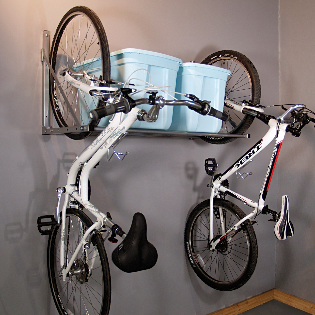 DIY Wall Bike Rack
 15 neat garage organization ideas