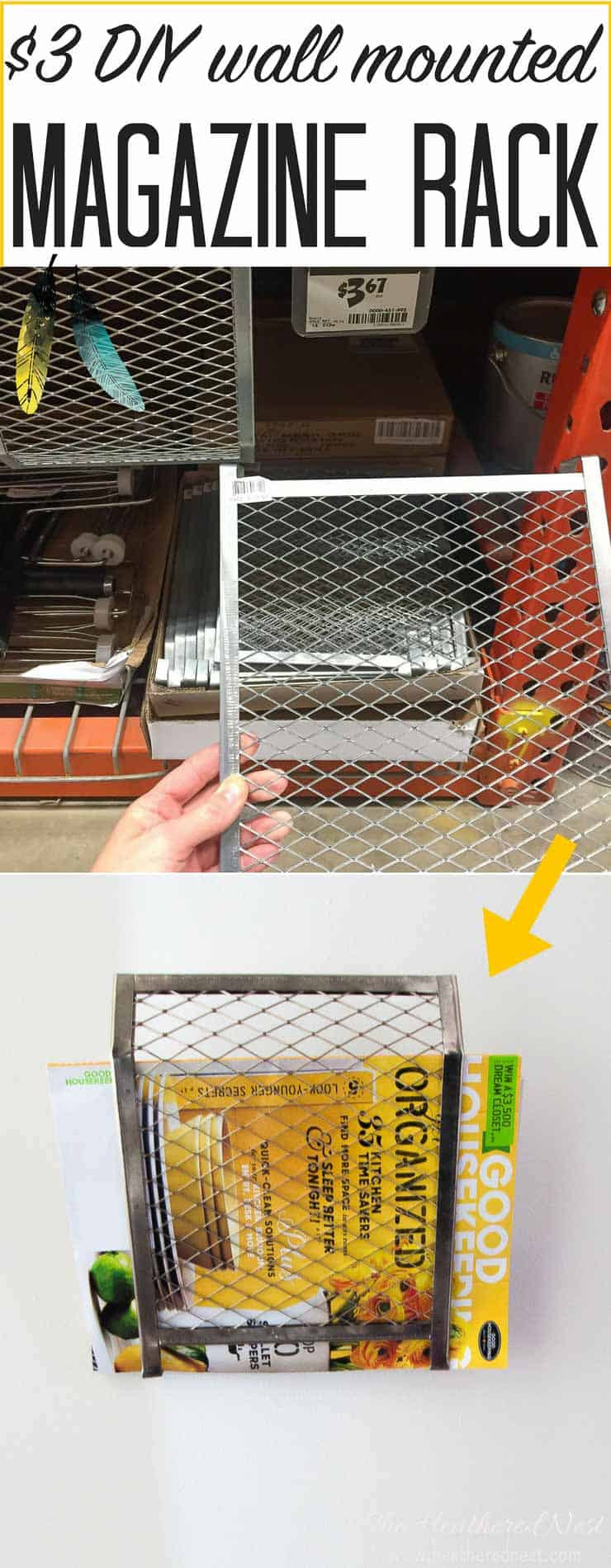 DIY Wall Magazine Rack
 DIY wall mounted magazine rack for less than $5