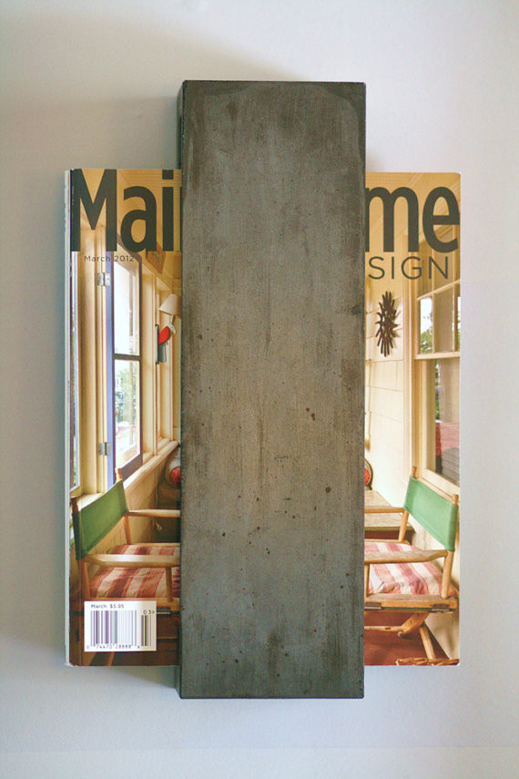 DIY Wall Magazine Rack
 Concrete Minimalist Magazine Rack