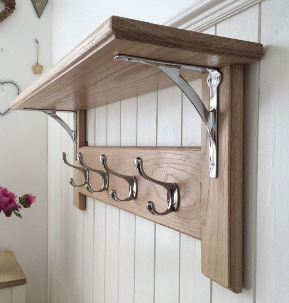 DIY Wall Mounted Coat Rack With Shelf
 Vintage Style Oak Coat Rack With Shelf – Arched