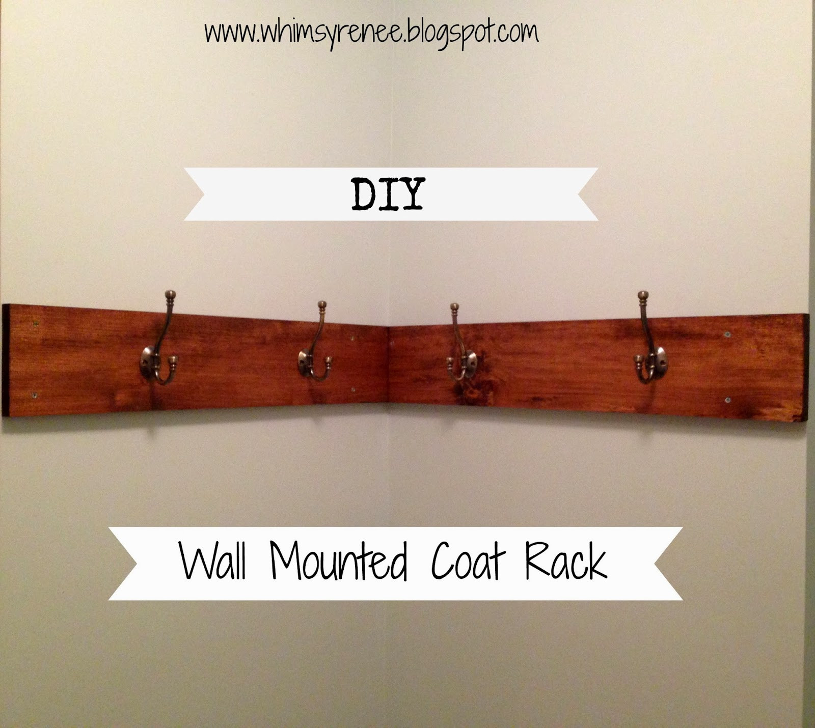 DIY Wall Mounted Coat Rack With Shelf
 Whimsy Renee DIY Wall Mounted Coat Rack