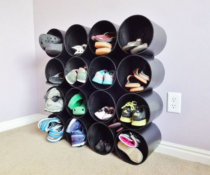 DIY Wall Mounted Shoe Rack
 How to Build a Recycled PVC Wall Mounted Shoe Rack – DIY