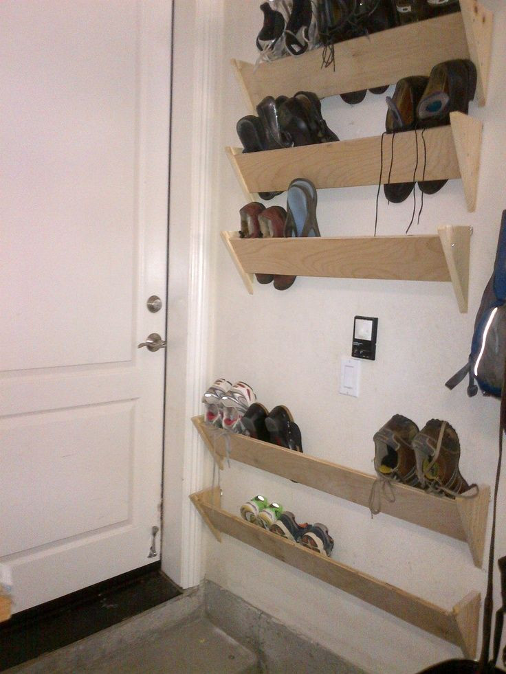 DIY Wall Mounted Shoe Rack
 Amazing Garage Shoe Storage Ideas 13 Homemade Shoe Rack