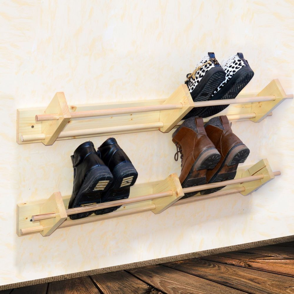 DIY Wall Mounted Shoe Rack
 Wall Mounted wooden Shoe Rack Floating shoe organizer