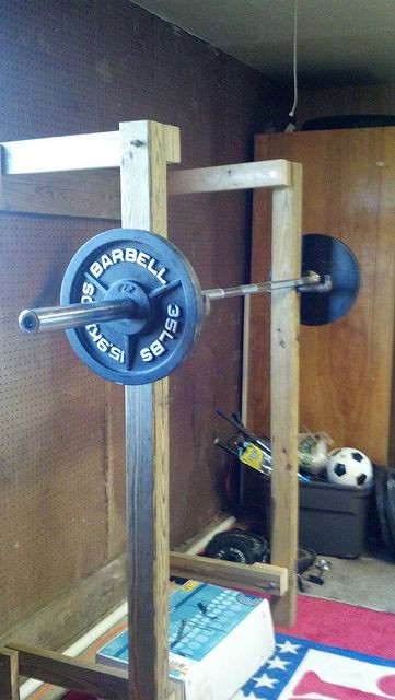 DIY Wall Mounted Squat Rack
 Overhead press Squats and Wall mount on Pinterest