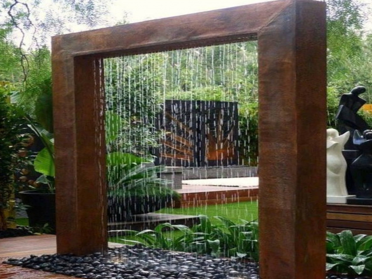DIY Water Wall Outdoor
 Indoor patio ideas diy outdoor water wall fountain