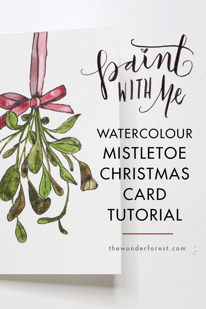 DIY Watercolor Christmas Cards
 Paint With Me Mistletoe Watercolour Christmas Card