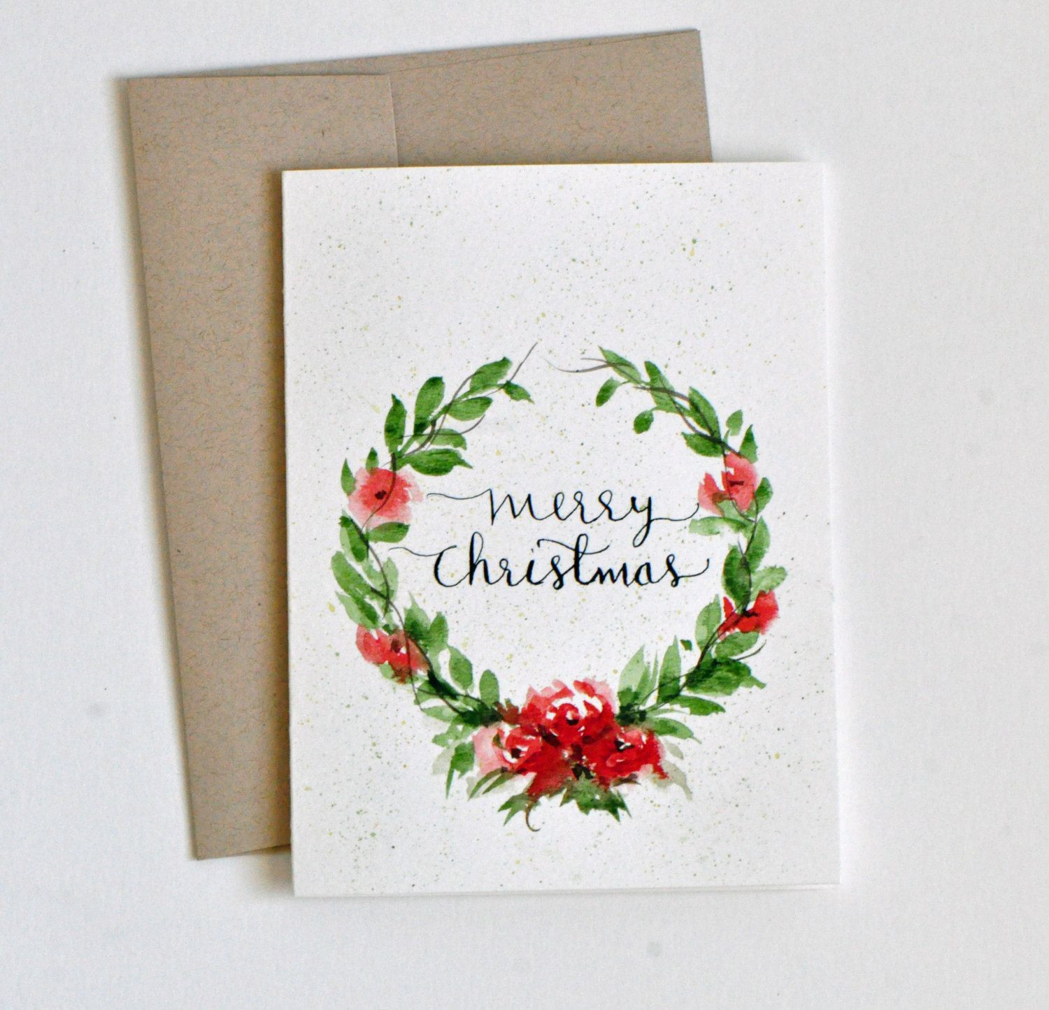 DIY Watercolor Christmas Cards
 Hand painted Watercolor Christmas Card watercolor by