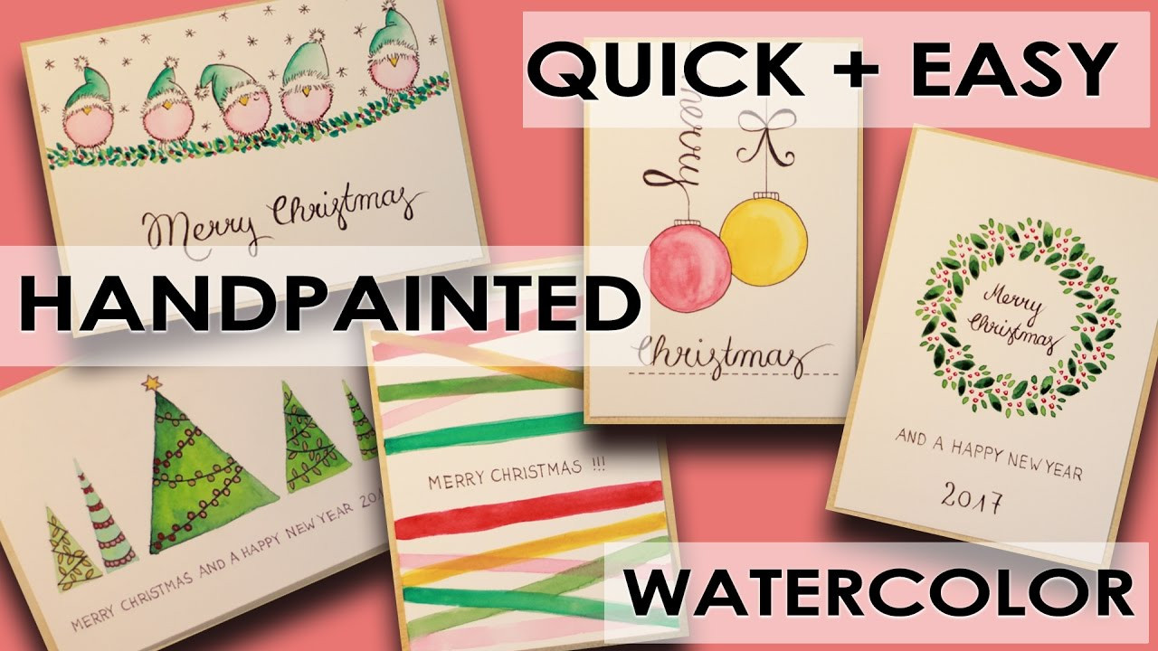DIY Watercolor Christmas Cards
 5 DIY Watercolor Christmas Cards Different Designs quick