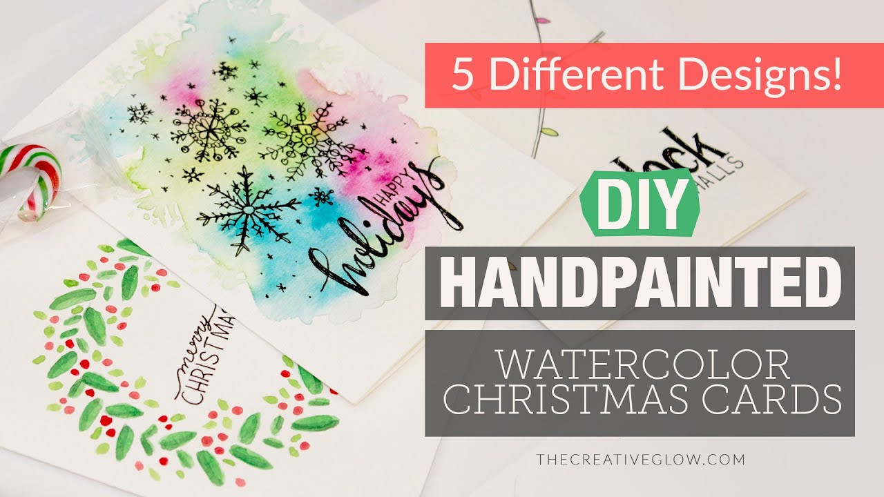 DIY Watercolor Christmas Cards
 DIY Hand painted Watercolor Christmas Cards 5 Different