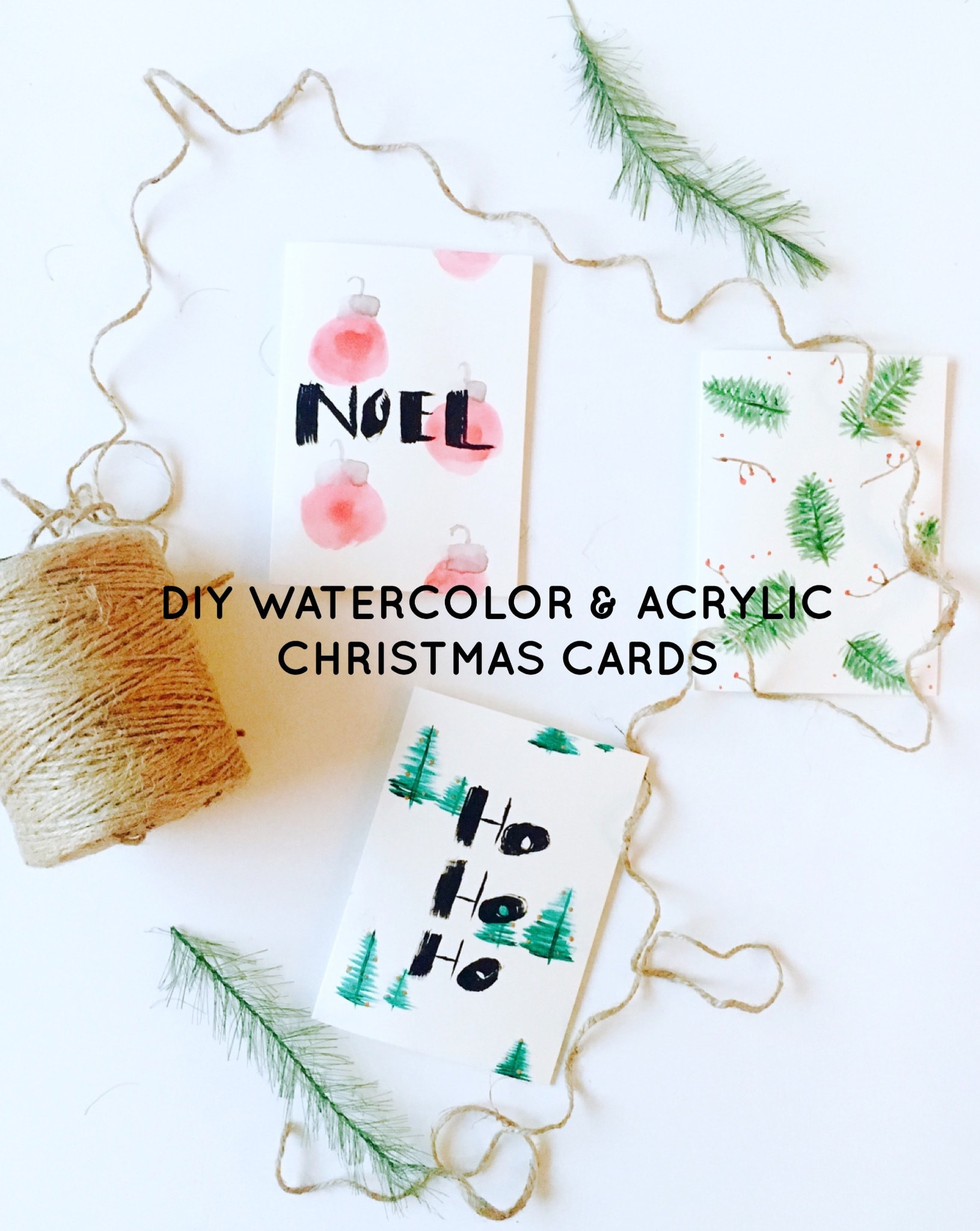 DIY Watercolor Christmas Cards
 DIY Watercolor & Acrylic Christmas Cards Life on Waller
