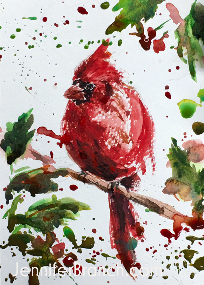 DIY Watercolor Christmas Cards
 12 Days of Christmas Cards Cardinal