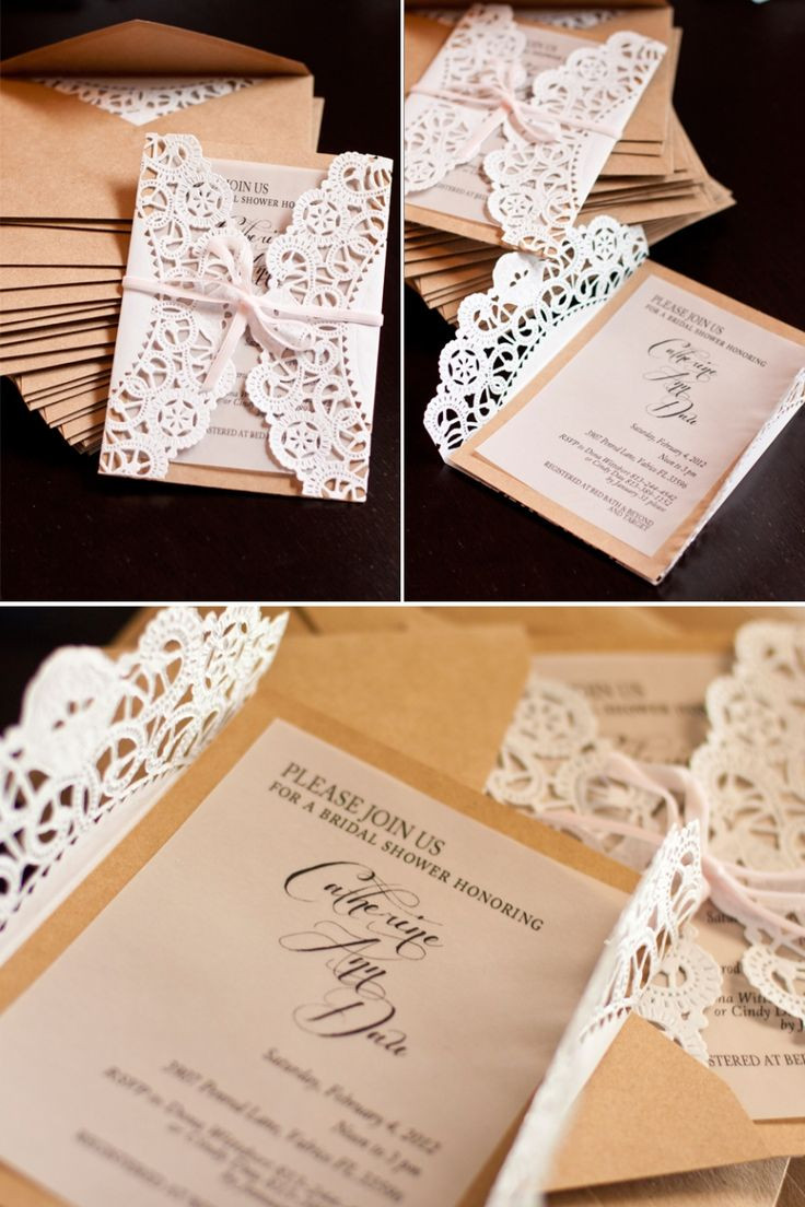 DIY Wedding Announcement
 Lace Doily DIY Wedding Invitations Mrs Fancee