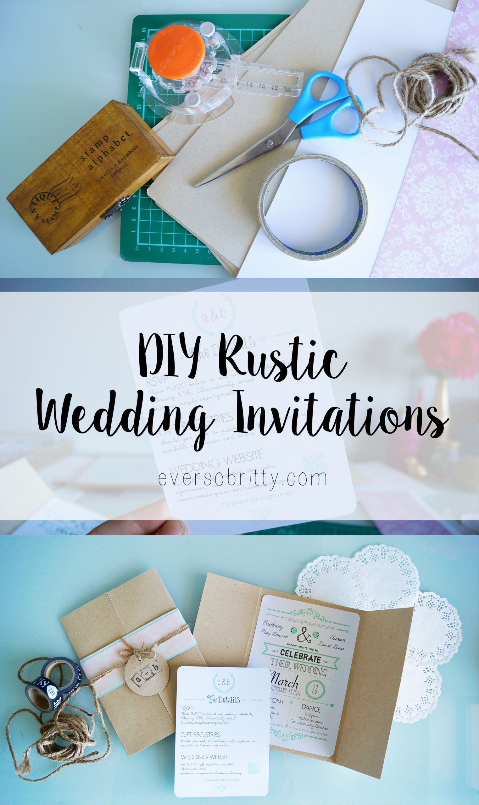 DIY Wedding Announcement
 My DIY Rustic Wedding Invitations Ever So Britty