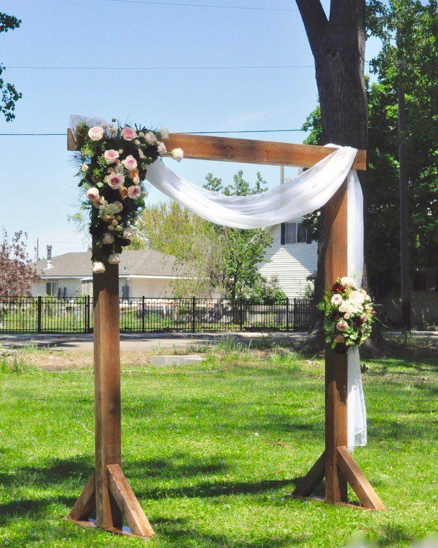 DIY Wedding Arch Wood
 Outdoor wedding ceremony arch idea wooden arch with