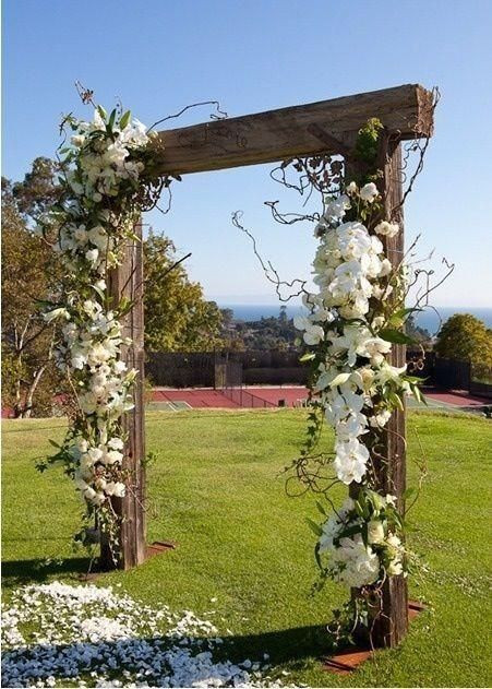 DIY Wedding Arch Wood
 Easy diy wooden white flowers arch for 2014 wedding