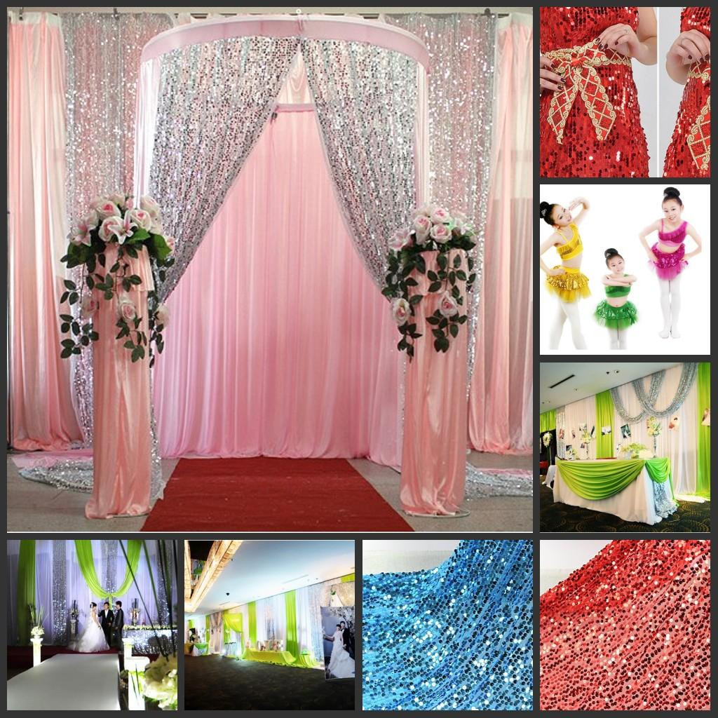 DIY Wedding Backdrops Ideas
 Multicolor Glitter Bling Sequins Cloth Diy Wedding