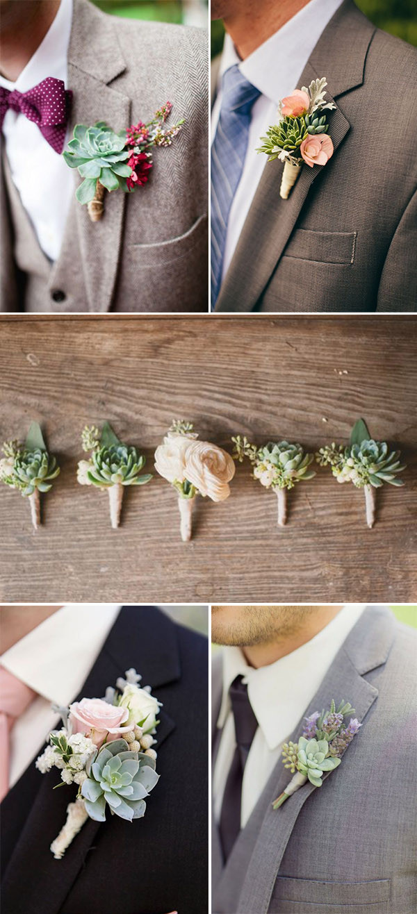 DIY Wedding Boutonniere
 46 Best Ideas to Incorporate Succulents into Your Weddings