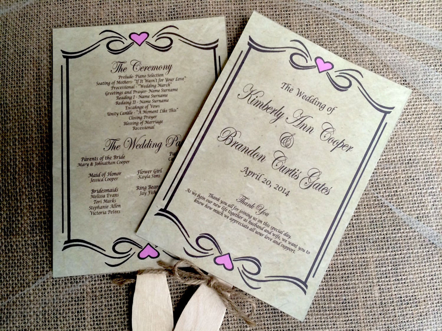 DIY Wedding Fan
 DIY Rustic Wedding Program Fan Printable Vintage Wedding