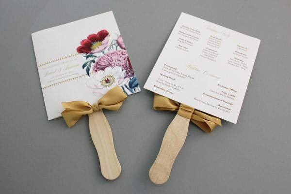 DIY Wedding Fans
 DIY Pretty Blooms Wedding Program Paddle Fan