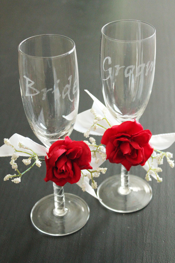 DIY Wedding Glasses
 Wedding Flutes Etch Your Own Glasses Tutorial