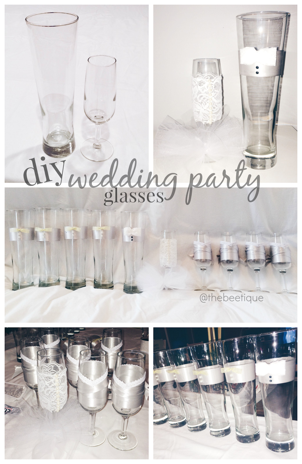 DIY Wedding Glasses
 The Beetique DIY Personalized Wedding Party Glasses
