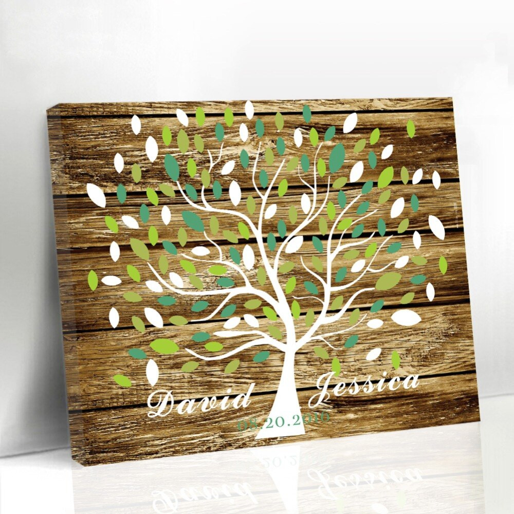 DIY Wedding Guest Book Alternatives
 Personalized Unique Wedding Leaf Tree Wood Frame Guestbook