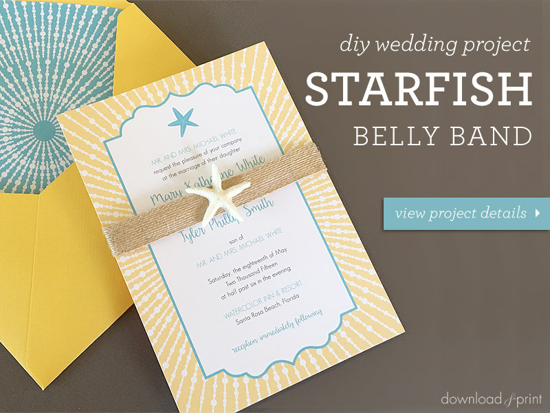 DIY Wedding Invitation Belly Band
 DIY Beach Wedding Invitation with Starfish Belly Band