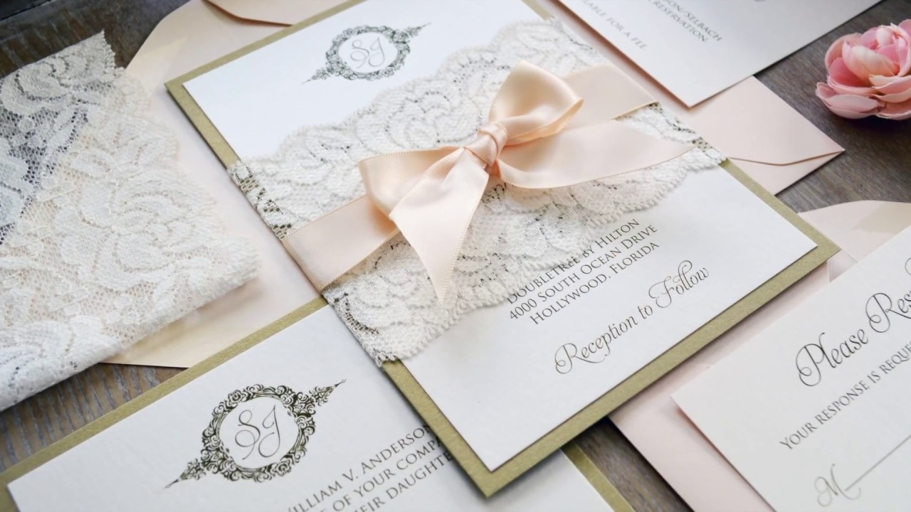 DIY Wedding Invitation Belly Band
 DIY WEDDING INVITATIONS USING LACE BELLY BANDS