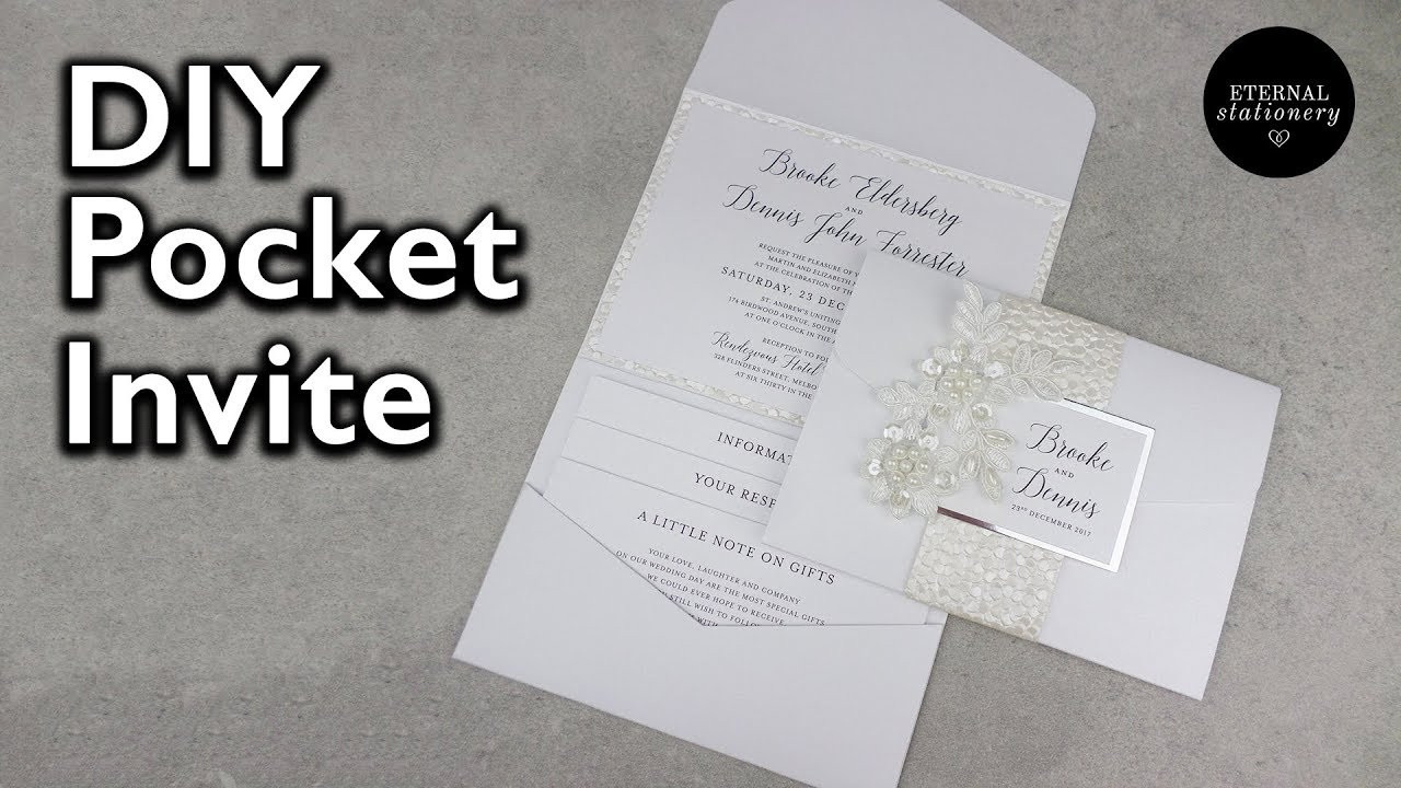 DIY Wedding Invitation Belly Band
 Elegant Pocketfold Invitation with belly band