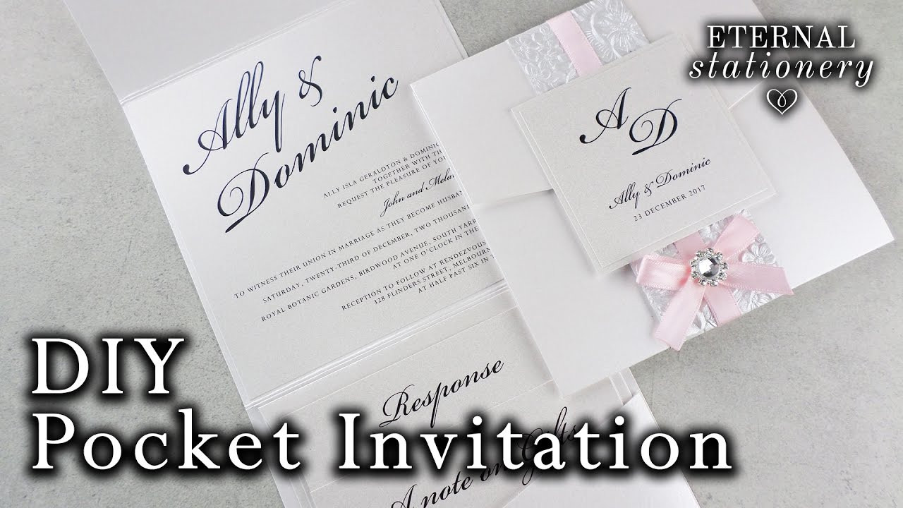 DIY Wedding Invitation Belly Band
 How to make a belly band pocket invitation