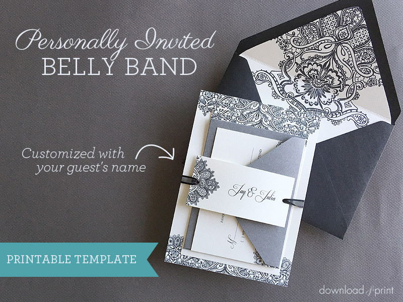 DIY Wedding Invitation Belly Band
 DIY Wedding Invitation Belly Band With Guest Names