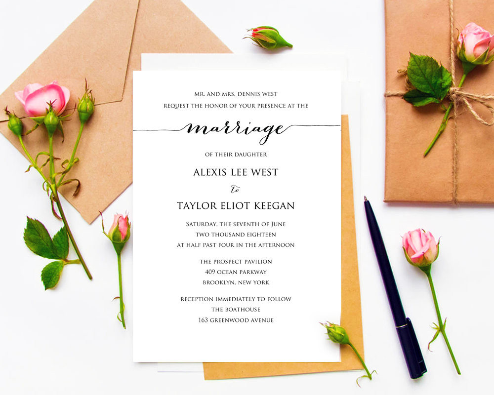 DIY Wedding Invite Templates
 DIY Wedding Invitation Printable · Wedding Templates and